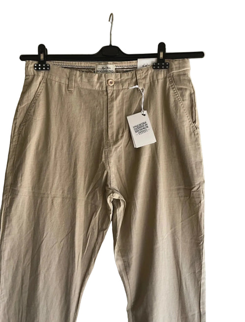 Pantaloni chino beige Riso Bruno dettaglio etichetta